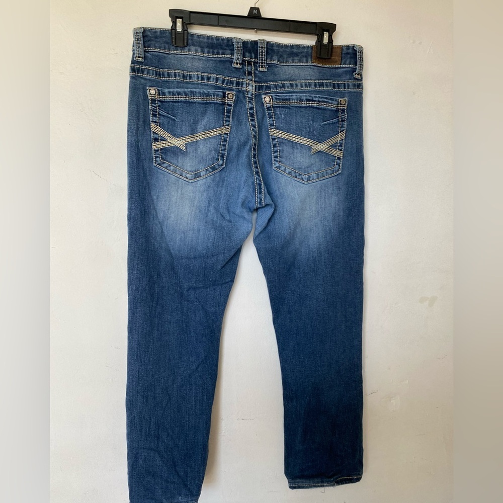 BKE Harper 31R Blue Straight denim cowgirl western Jeans with Classic Fading - Picture 3 of 6